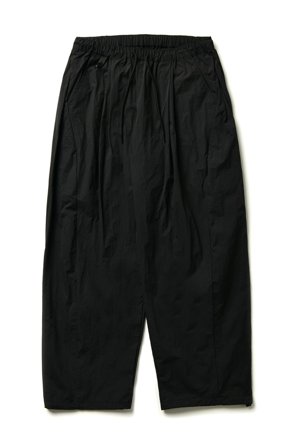 Nylon Double Tuck Wide Pants Black