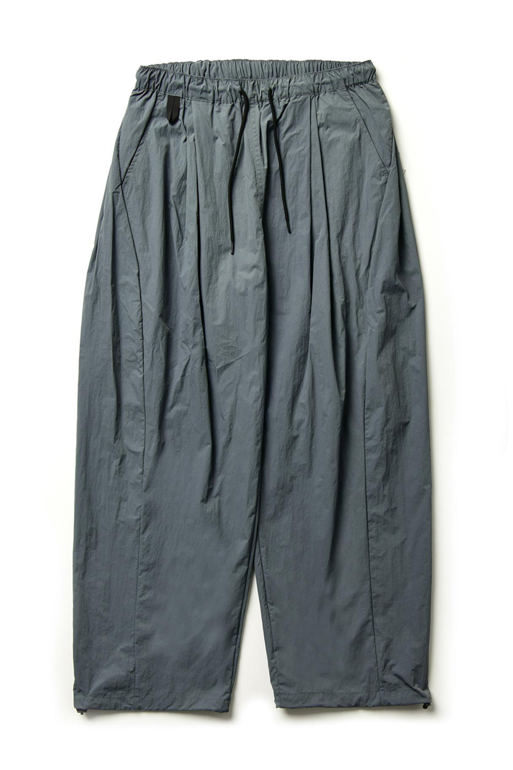 Nylon Double Tuck Wide Pants Blue Gray