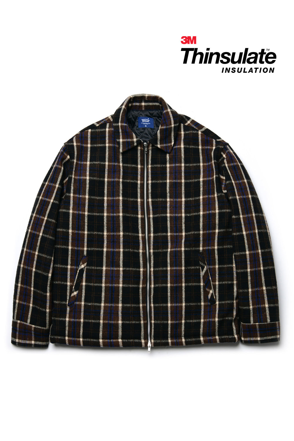 Wool Check Drizzler Jacket Brown